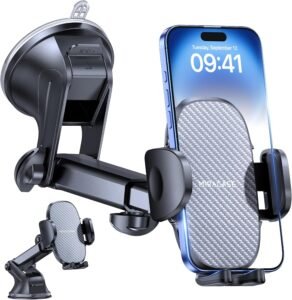 Miracase 3‑in‑1 Car Phone Holder (Dashboard, Windscreen & Desk), XL Suction Cup